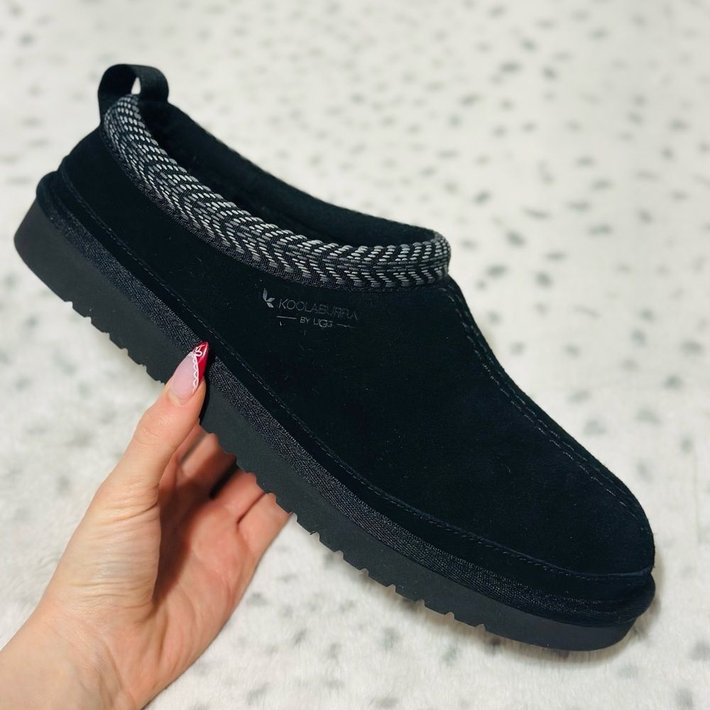 Koolaburra by UGG Burree Slippers Black Women’s 8 Suede Faux Fur NWB